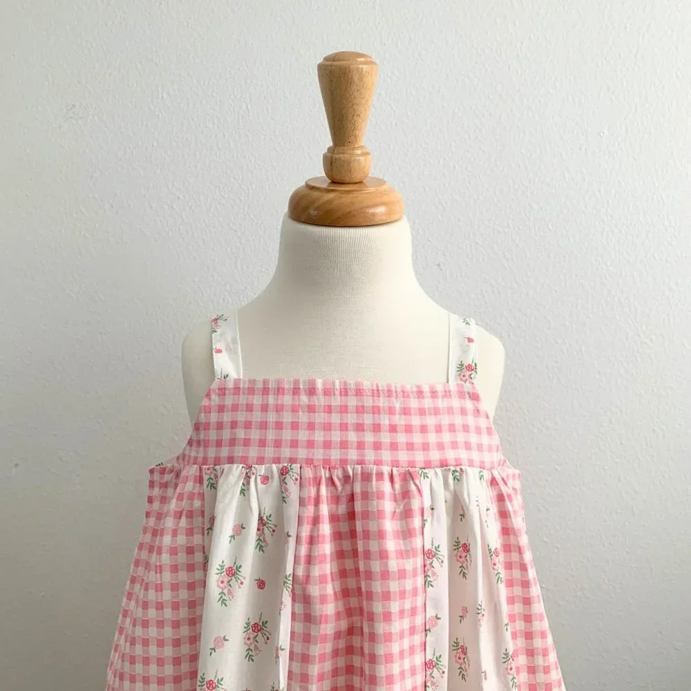 NWT Pretty Girls Spring & Summer Dress Bohemian Princess Floral & Gingham 18-24M - Picture 6 of 8